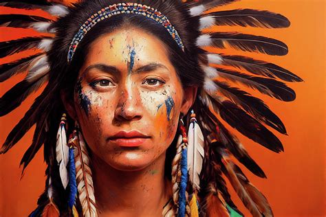 native american woman digital art by billy bateman fine art america