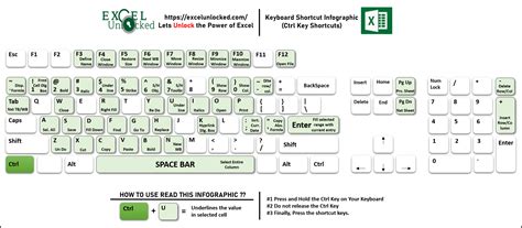 learn excel keyboard shortcut  infographic excel unlocked