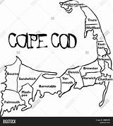 Cod Cape Map Vector Town Template sketch template