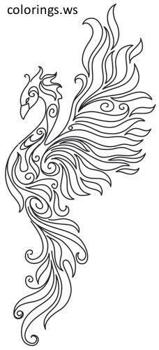 phoenix coloring page coloring book patterns pinterest phoenix