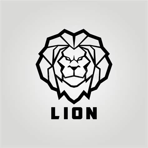 lion head  mane  abstract style stock vector illustration