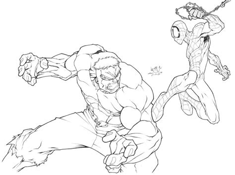 coloring pages spiderman  hulk   hulk coloring pages