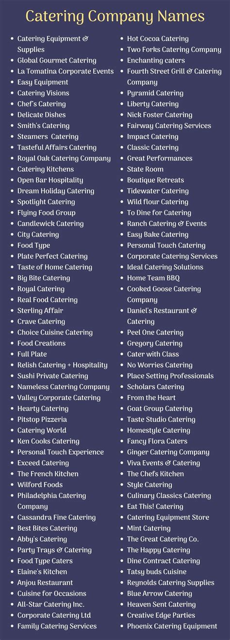 catchy catering company names ideas  suggestions namesbee