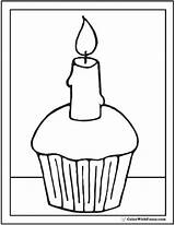 Cupcake Candle Coloring Pages Printable Kids Printables Pdf Colorwithfuzzy sketch template