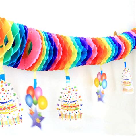 rainbow flower garland tissue paper garland birthday party garland