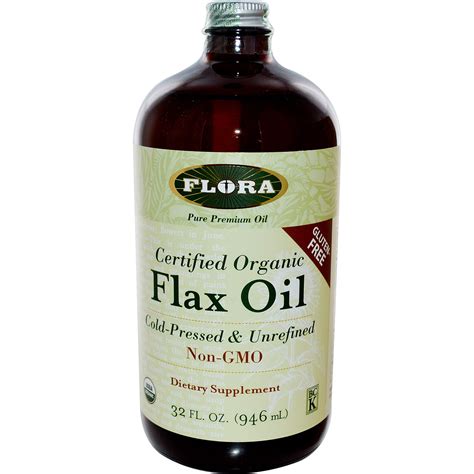 flora certified organic flax oil  fl oz  ml iherb