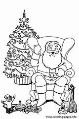 Santa Tree Coloring Christmas Claus Pages Printable Chair Freekidscoloringpage Kids Relaxing Da Print Color Colouring Printables sketch template