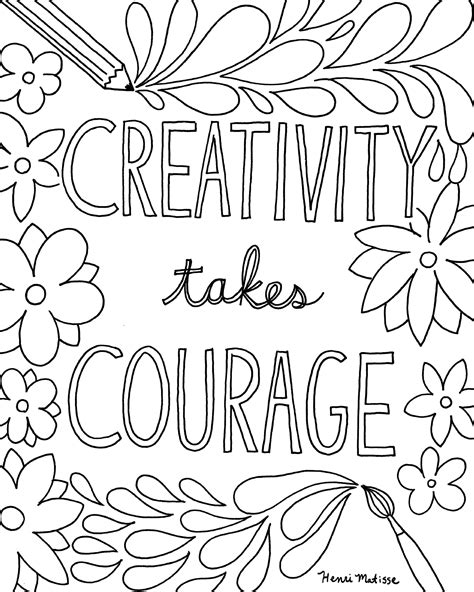 craftsycom express  creativity quote coloring pages