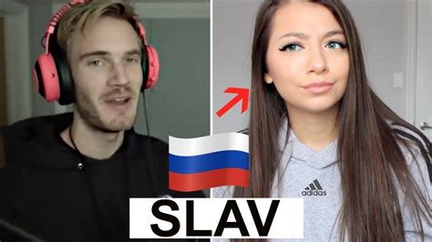 russian girl reaction to pewdiepie you slav you lose youtube