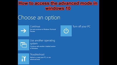 access  advanced mode  windows  youtube