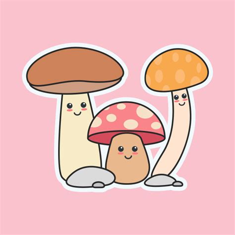 cute kawaii mushrooms cartoon design mushroom gifts  shirt teepublic