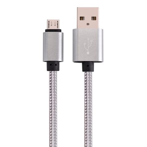 micro usb  usb braided data charging cable  feet space gray