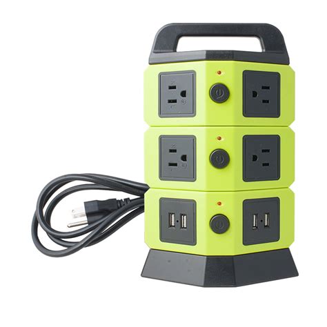unique bargains     socket  usb ma power outlet vertical multi socket green