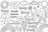 Weather Clipart Doodle Vector Thehungryjpeg Cart Add sketch template