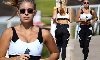 natasha oakley shows off her incredible figure in clingy