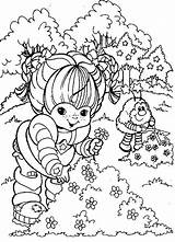 Coloring Rainbow Brite Pages Twink Picking Flower Color sketch template