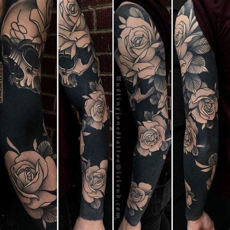 austin jones floral blackout sleeve by rick mcgrath tattoos