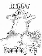 Coloring Pages Groundhog Printable Color sketch template