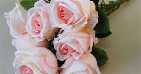 blush pink artificial roses bouquet x 7 54cm artificial flowers