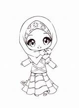 Coloring Muslim Pages Muslimah Cute Little Kids Islamic 1000 Chibi Cutie Miss Hijab Drawings Sureya Drawing Islam Printable Characters Ramadan sketch template