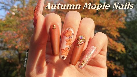 eng autumn maple nails youtube