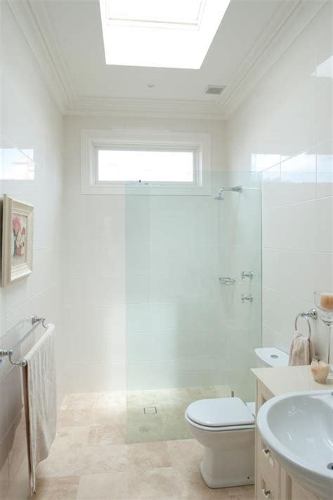 Single Glass Piece Shower Against Wall Main Bathroom