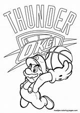 Coloring Thunder Pages Oklahoma Nba City Logo Mario Okc Printable Drawing Spurs Basketball San Antonio Lakers Maatjes Sheets Super Kids sketch template