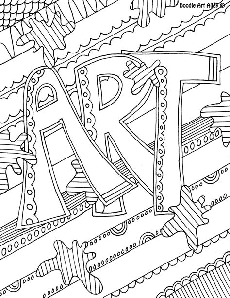art coloring pages subject cover pages art handouts