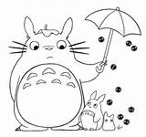 Miyazaki Coloring Pages Totoro Getdrawings Gif sketch template
