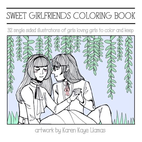 sweet girlfriends coloring book   pages digital etsy canada