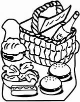 Picnic Basket Coloring Food Clipart Drawing Blanket Clipartmag Color Getdrawings Netart sketch template