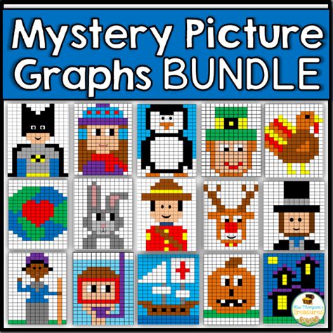 mystery picture graphs activities bundle  thompsons treasures