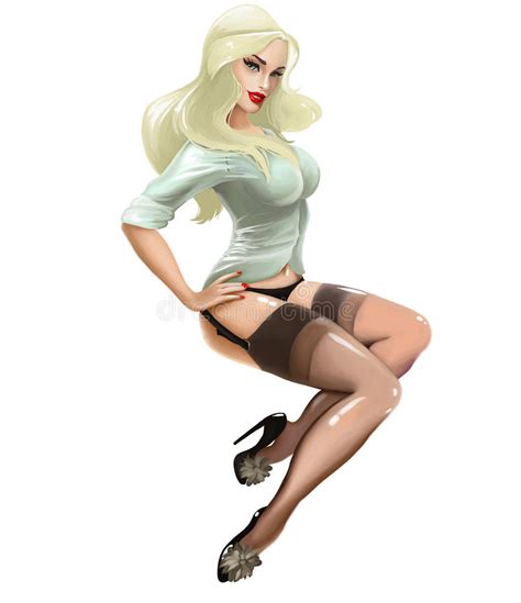illustration with beautiful vintage girl pin up stock illustration illustration of model body