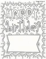 Birthday Happy Pages Coloring Cards Printable Sheets Colouring Adult Print Doodle Color Party Greeting Alley Card Books Book Downloadable sketch template