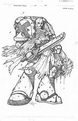 Dark Angel Coloring Warhammer40k Drawings Deviantart Space Marine 03kb sketch template