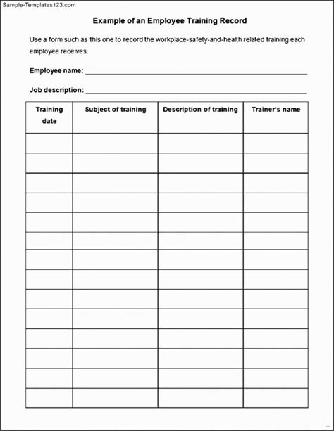 Employee Training Record Template Excel | Akademiexcel Throughout