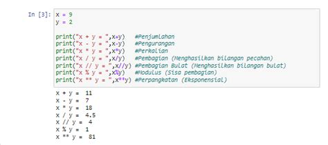 tutorial python pelajari  jenis operator  dijamin jago