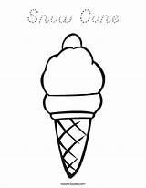Coloring Cone Snow Ice Cream Built California Usa sketch template