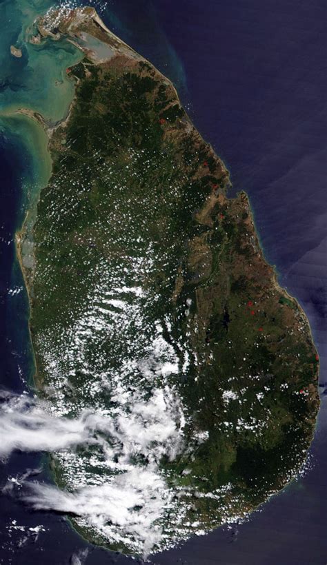 Large Satellite Map Of Sri Lanka Sri Lanka Asia