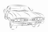 Impala Drawing Line Car Drawings Supernatural High Vintage Resolution Lowrider Sketch Coloring Pages Outline 67 Book Easy Transparent Pencil Paintingvalley sketch template