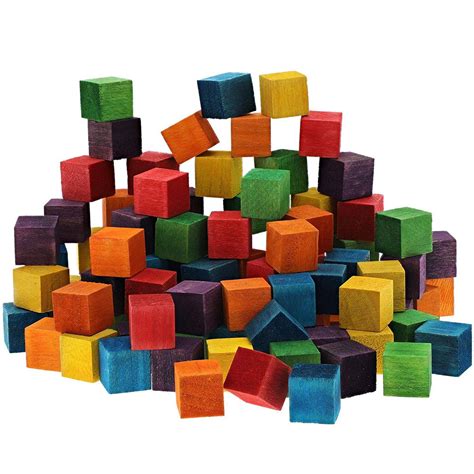blocks  crafts colorful wooden cubes  colors    pieces