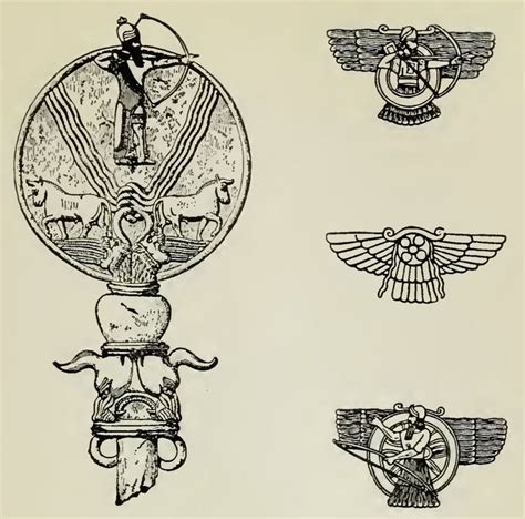 symbols  ashur  chief god  assyria   smaller symbols  frequently