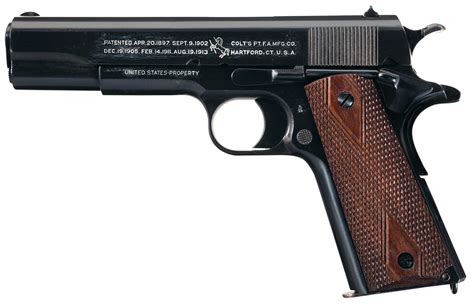 colt  army model  semi automatic pistol rock island auction