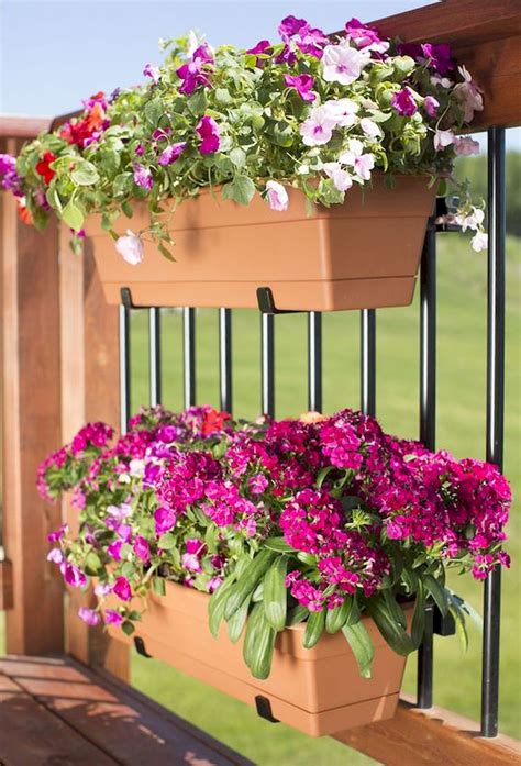 railing planter box ideas deck railing flower boxes lowes home
