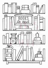 Bookshelf Drawing Journal Bullet Book Printable Books Bookcase Read Template Reading Drawn Planner Tracker Hand Wishlist Drawings Pdf Pages Inspiration sketch template