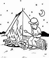Campfire Tent Kampvuur Fornt Coloring4free Kleurplaat Marshmallows Roosteren Roasting Marsmallow 1291 Delicious Zomer Boven sketch template