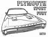 Coloring Pages Cars Plymouth Fury Chevy 1970 Sport 1958 Old Template sketch template