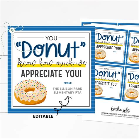 donut tag donut appreciation teacher appreciation printable teacher