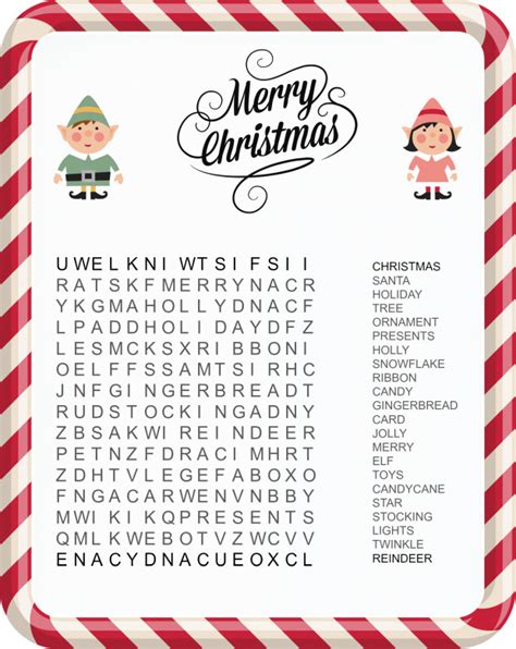 fun festive christmas word search printables  kids merry  town