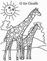 Coloring Giraffe Pages Alphabet Letter sketch template